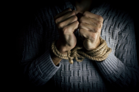 A Young Man Tied Hands